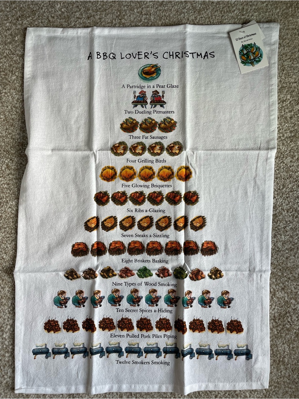 BBQ Lover's Christmas - New Cotton Dishtowel